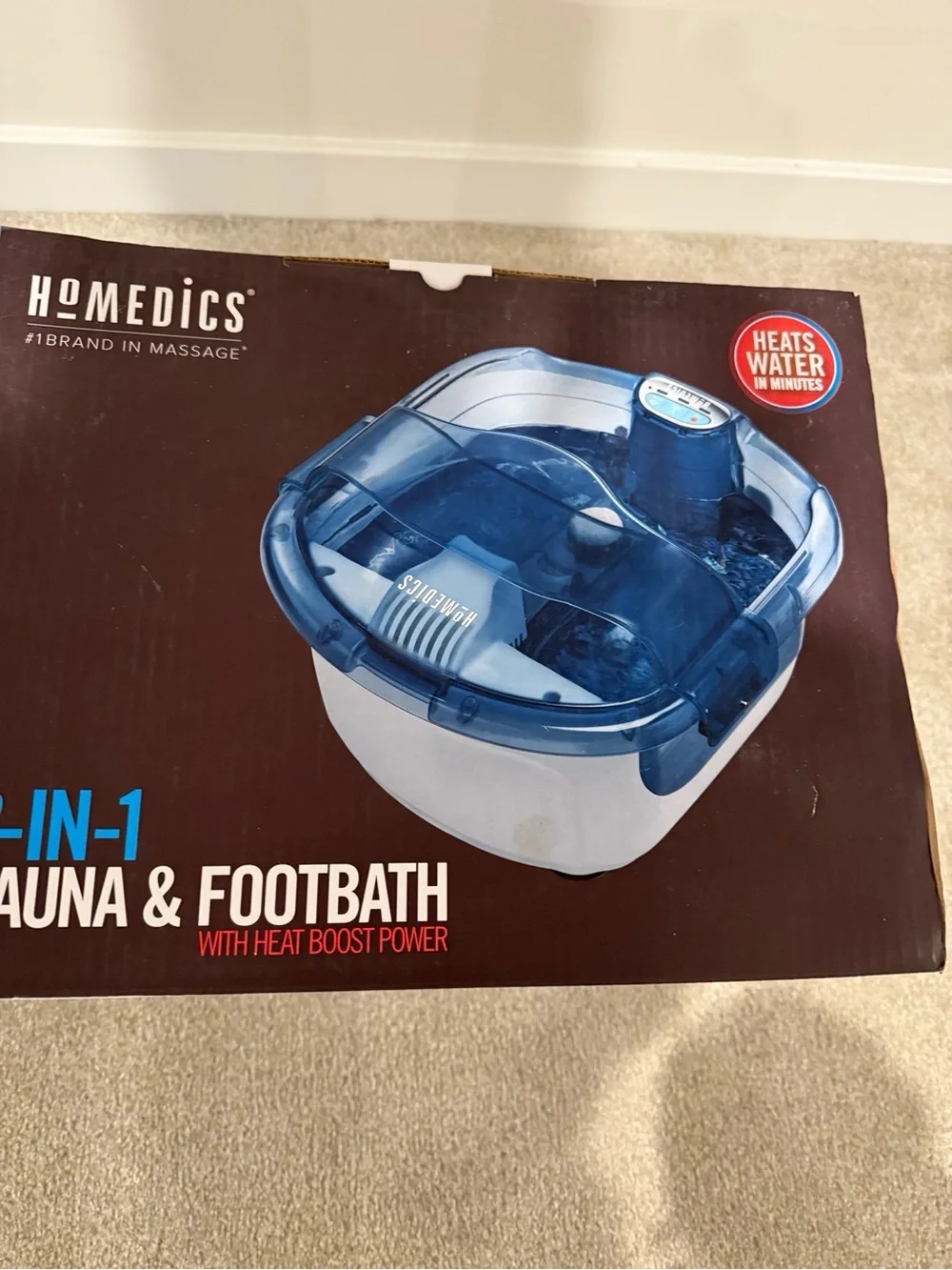 BRAND NEW - NEVER USED Homedics Blue & White 2-in-1 Sauna Footbath
